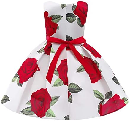 Цвет девојче фустан бебешки мали деца цветни розови фустан роденден девојче Детска забава фустан деверуша свадбена наметка