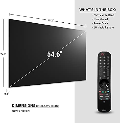 LG OLED G1 Series 55 ”Alexa Вграден 4K Smart OLED EVO TV, дизајн на галерија, стапка на освежување од 120Hz, AI-Power, Dolby Vision IQ