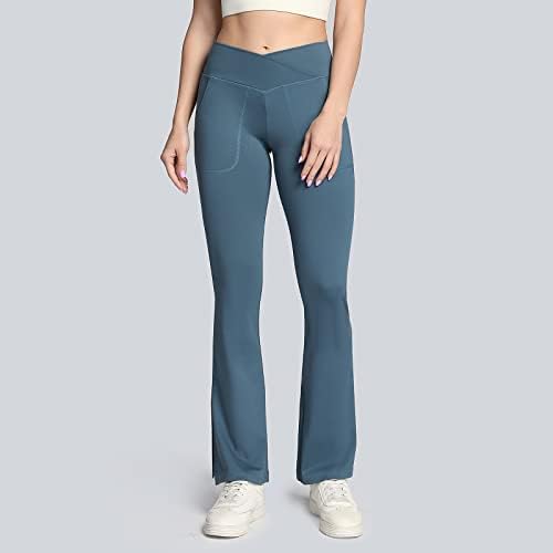 Хелеги на одблесокот на Skyface со џеб ， Контрола на стомакот за подигање со висока половината јога панталони за жени