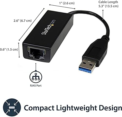 Startech.com USB 3.0 до Gigabit Ethernet адаптер за Windows и Mac - 10/100/1000 NIC Network Converter - USB до RJ45 GB мрежен адаптер