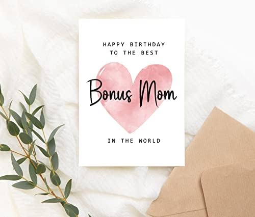 Среќен роденден на најдобриот бонус мама во светската картичка - бонус мама роденденска картичка - бонус мама картичка - подарок