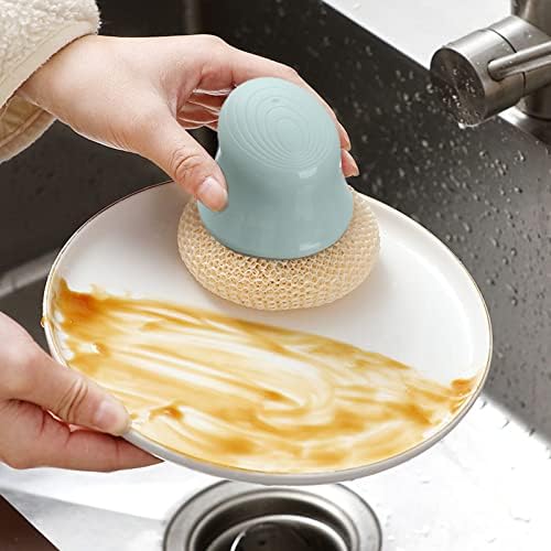 Четка за тапацир за кауч кујна миење садови за чистење на сунѓер со рачка мултифункционална чиста топка за сунѓер за сунѓер за тенџере