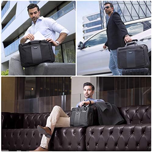 Everki Versa Premium Business 13-инчен до 17,3-инчен лаптоп торба за лаптоп, балистички најлон и кожа, пријателски за патување, црна