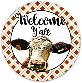 Добредојдовте, да го сторам металниот знак ирски декор фарма крава метал венчак знаци добредојде знак метал wallид уметност 17