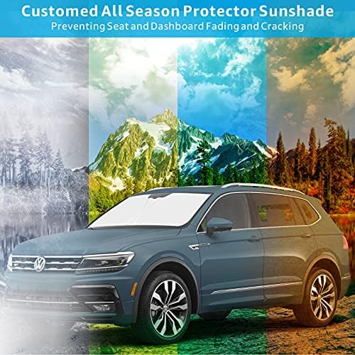 Proadsy Front Whindhield Sun Shade Sundable Sunshade Protector Custom Fit 2023 2022 2021 2020 2019 2018 2018 Volkswagen Tiguan Crossover,