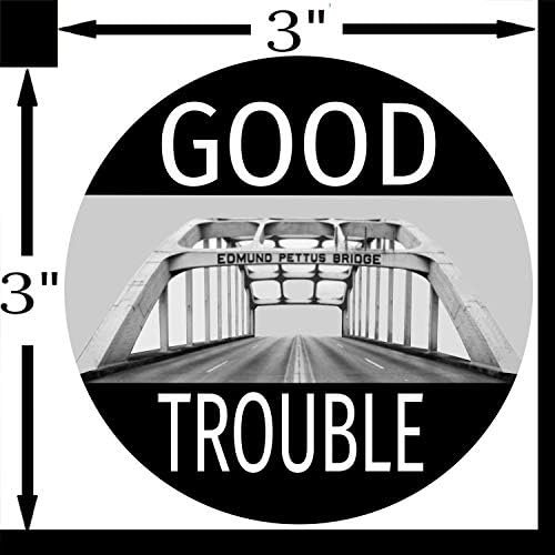 Добра налепница за проблеми - Мост Едмунд Петтус Johnон Луис Премиум Винил Деклас за автомобил браник автоматски прозорец водач