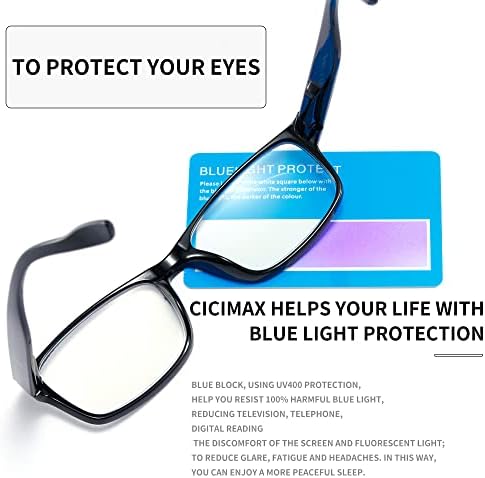 ЦИЦИМАКС 5 Пара Очила За Читање За Жени Блокирање На Сина Светлина,Машки И Женски Компјутерски Очила За Удобност На Пролетните Читачи На Шарки