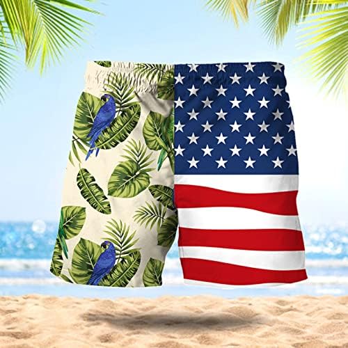 Bmisegm Плажа шорцеви за мажи Пролетни летни летни панталони панталони знаме печатени панталони за спортски плажа со патеки со плажа со панталони
