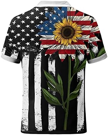 Гроздобер патриотски поло маица за мажи лето американско знаме 4 -ти јули голф полопол Полски пообилни кратки ракави маици