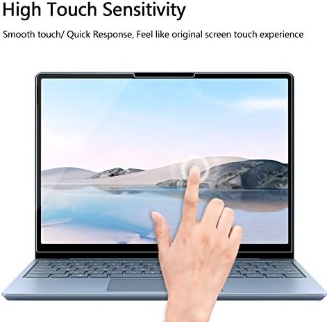 Adeway [2 пакет] Заштитен стаклен екран Заштитник за површински лаптоп GO 2 12,4 инчи, 9H тврдост, отпорност на гребење, HD транспарентен,