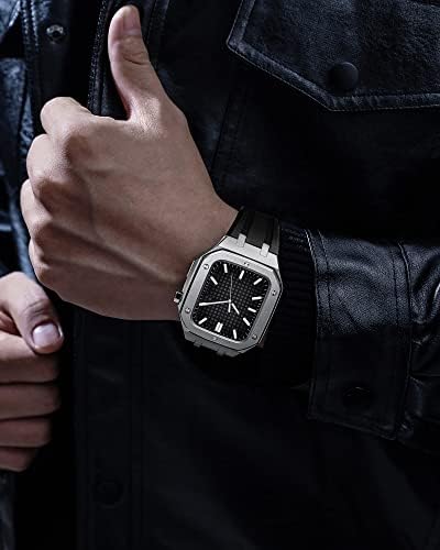 Ekins за Apple Watch Band 45mm 44mm деловен стил на часовници за часовници, жени жени воени метални куќи за iWatch Серија 7/СЕ/6/5/4