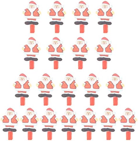 Toyandona 20pcs дрво облеки за дрво Дедо Мраз клип -штипки Божиќни фото -слика картичка приказ на клипови партија белешка држач за држач