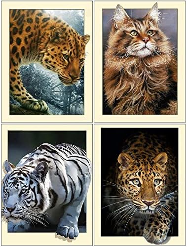 Дијамантски вез тигар мачка леопард слика ригинестонс мозаик дијамантски сликарство животни целосен квадратен декор за вежбање 1639 целосен