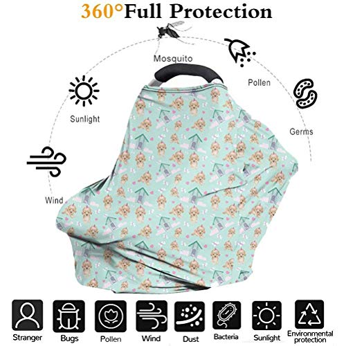 Scrawlgod Purple Butterfly Print Multi-Use Carseat Canopy Cover Dishable Coverding Covering, капаци на седиштата за автомобили