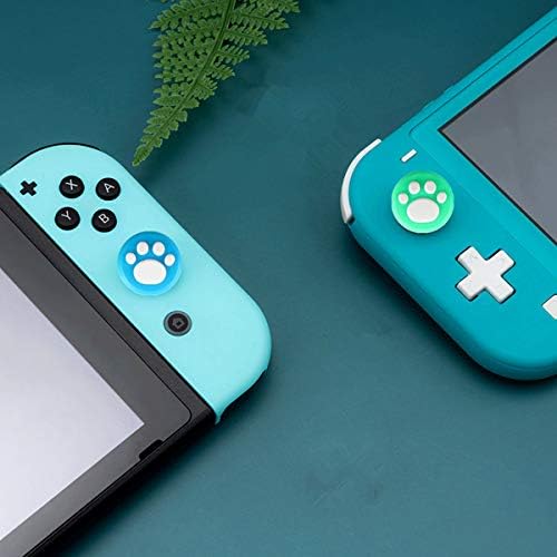 Wen Xinrong 6PCS Thumb Capps Caps компатибилен со Nintendo Switch/Lite Cute Cat Paw Raccoon Green Leaf Design Joystick Caps компатибилни