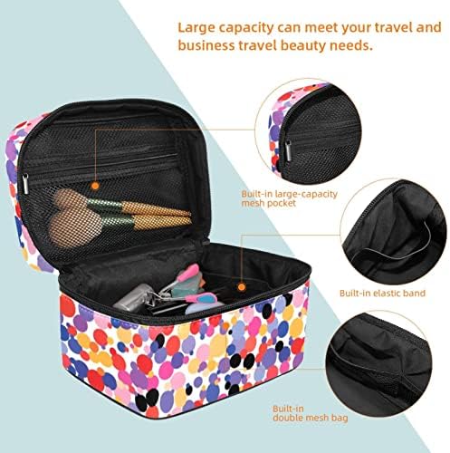 торба за Шминка за Патување јојоамој, Шарени Точки Голема Козметичка Торба Организатор На Шминка Мултифункционални Торби За Тоалети За Жени Девојки