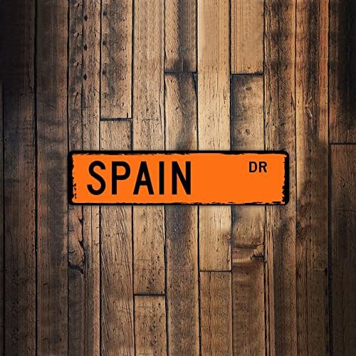 Шпанија Кантри Стрит знак го персонализираше вашиот градски метал wallиден плакета Шпанија Д -р Стејт знак за фарма куќата на