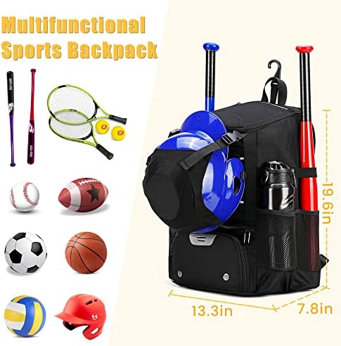 AI en Jiu Softball торба, торба за бејзбол лилјак за млади девојки возрасни, лесна опрема за бејзбол опрема ранец со преграда за чевли,