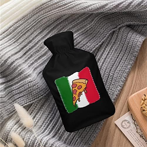 Знамето на пица Италија печатено шише со топла вода со мека кадифен покрив торба за вбризгување на гума вода 1000 мл