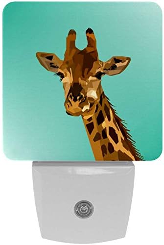 Геометрија за дизајн на животински жирафа, бебешка ноќна светлина идеална за деца приклучок, самрак на сензорот за зори идеален за расадник