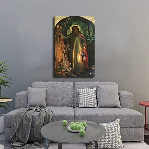 Светлината на светот - Исус тропа од Вилијам Холман Хант Постери и отпечатоци за декоративна wallидна уметност, платно уметност отпечатоци