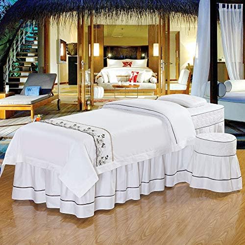 Луксузни комплети за маса за масажа со чипка, памук мека убавица за кревет за кревет со постелнина со постелнина за одмор за одмор,