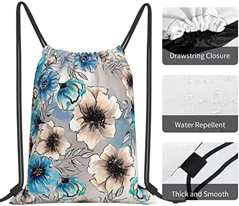 Aneyhoz Floral Drawring ранец за салата за салата за жени, жица торба лесна за шопинг патување спорт јога