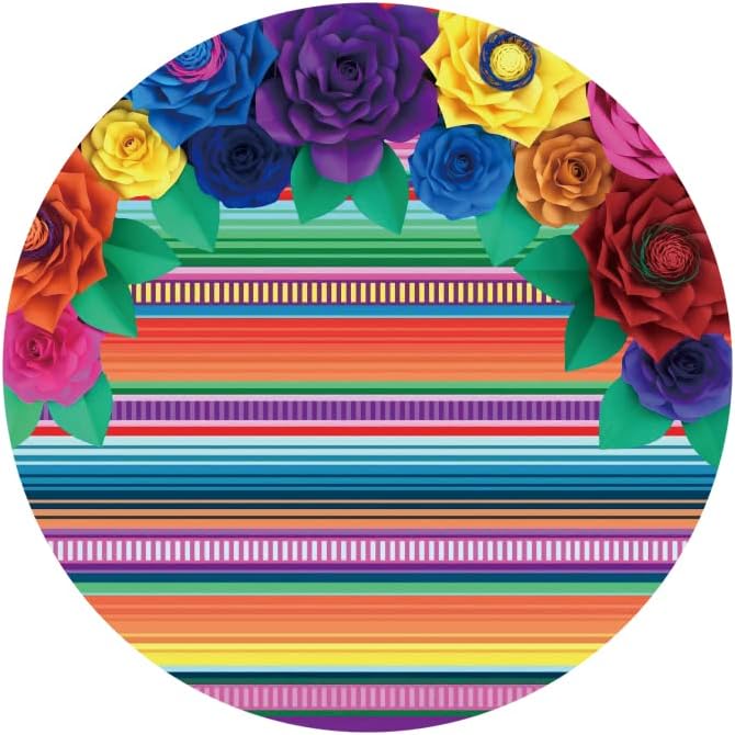 Јеле шарени ленти тркалезна позадина покрити се мексикански фиеста шарена хартија цветен круг позадина за мексикански фестивал тако забава карневалски