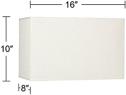 Оф -бела средна правоаголна хартиена ламба сенка 16 широка x 8 длабока x 10 висока замена со харфа и финале - SpringCrest