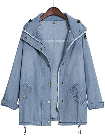 Timemeans плус големина женски јакна палто зимска топла јака со качулка од тексас Парка надворешна облека со две парчиња палто М-7хл
