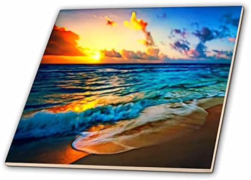 3дроза Светла Слика На Светло Внесено Зајдисонце Плажа Сликарство-Плочки