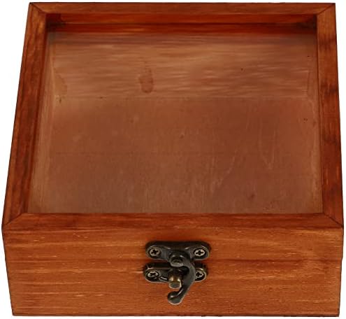 Винтиџ Кутија За Дрвени Накит: Куќиште За Канцелариски Материјал Од Дрво Со Чист Организатор На Накит Од Прозорци Кутија За Спомен Домашна