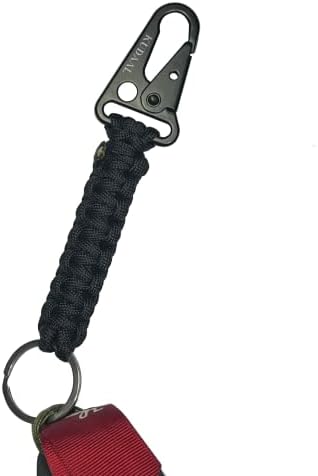 Kudaal Paracord Keychain со карабинер, клип со тешки клучеви плетенка со плетенка со приврзок со алатка за зголемена уста клип за отворено кампување