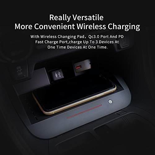 Безжичен полнач за автомобили Mount Fit for Toyota RAV4 2019 2020 2021 2022 2023, QC 3.0 Брзо полнење компатибилен со iPhone, Samsung, безжично