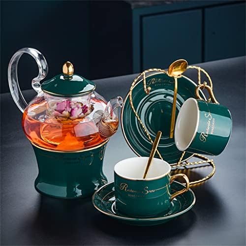 Liuzh Англиски попладневен чај чај сет нордиски варен чај чај цвет чајник постави свеќа за греење керамички чај чај