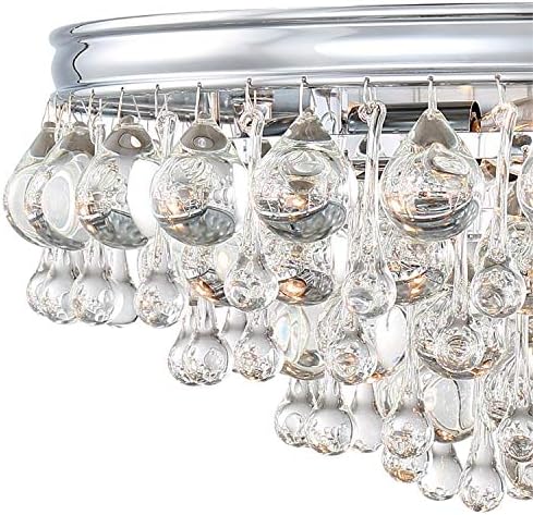Калипсо 6 лесен кристал солза на хром таванот - тавански светло за дневна соба, ходник, фоаје, јадење за јадење - одличен надземен