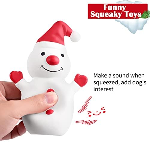 Малиер 3 Спакувајте Божиќни Играчки За Кучиња, Издржлива Играчка За Џвакање Пискливи Кучиња Од Латекс, Смешни Интерактивни Играчки