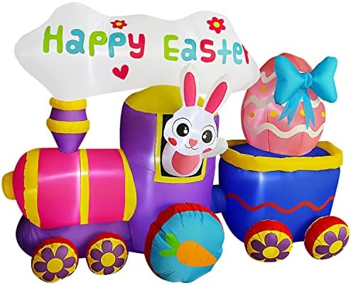 Сезона Блоу од 7 метри Велигденски надувување на зајаче со украси со јајца Среќен Велигденски знак декор за двор градинарски тревник во
