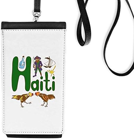 Национален симбол на Хаити, обележје за обележје на модел на телефон, виси мобилна торбичка, црн џеб