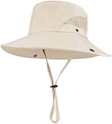 Hllman Boys Mesh Sun Chats - Дишев UPF 50+ Широк риболов капа за прилагодување на децата со сонце за 2-10yrs