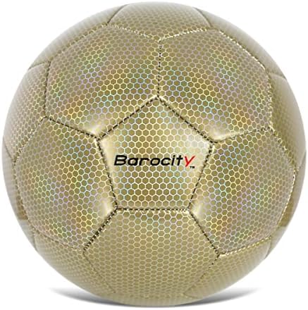 Фудбалска топка Барокити - Премиум момче и девојче Официјално натпреварување топка со кул рефлексивна шема на виножитото, издржлив,