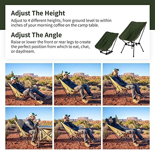 Дод Сугои Чаир - Преносен стол за кампување и ранци што може да се прилагоди на идеалниот агол на висина и седење за секоја активност на
