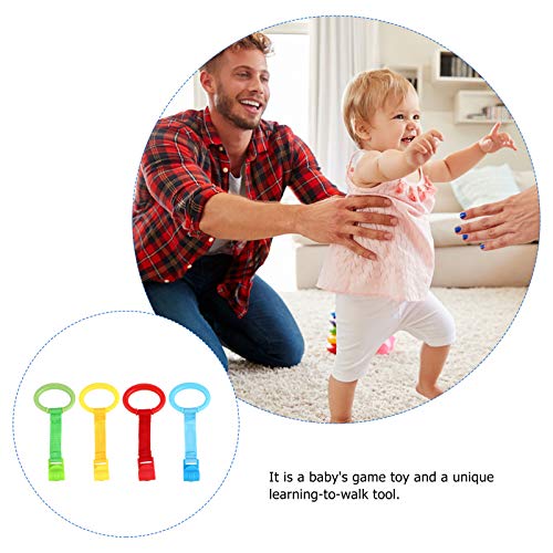 Toddmomy новороденчиња играчки 4PCS стои врски со бои приврзоци за салата прстен прстени за деца, затегнување на омраза за време