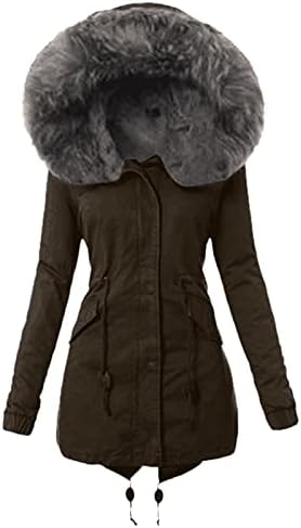 Зимска школа Елегантна надворешна облека за жени долго ракави со долги ракави со џебови со качулка со качулка, јакна од ветровит, цврста цврста