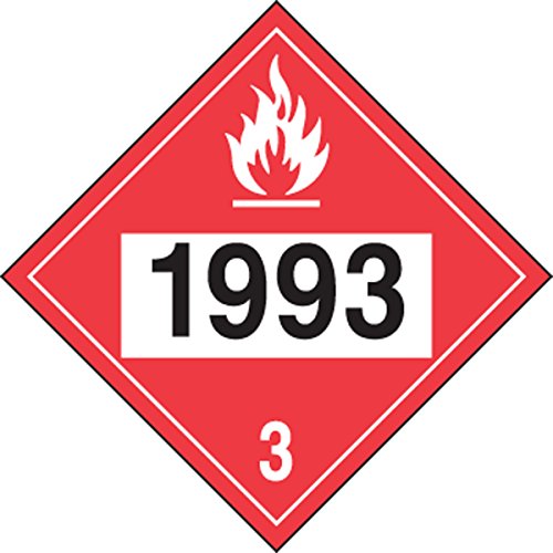 Accuform Dot 4-цифрена опасност од класа 3 лепило винил плакард, 1993 година , 10,74 x 10,75 , црно/бело на црвено, MPL736VS1