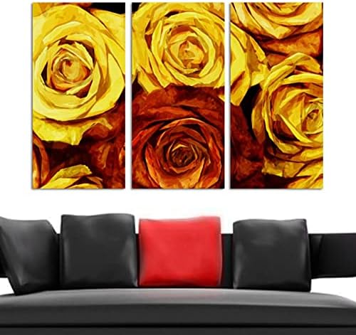 3 панели врамени платно wallидни уметнички рози сликарство цвет цвет дизајн нафтени слики модерна домашна уметност подготвена
