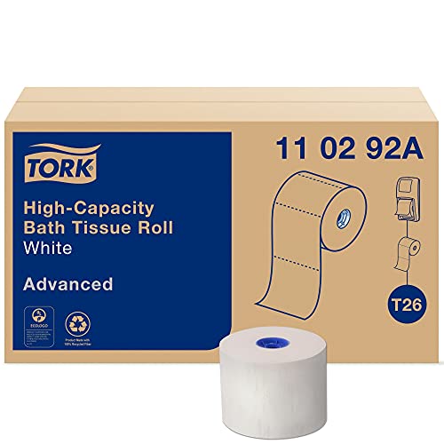 Tork Matic Extra мека хартиена рачна крпа ролна бела со сина лист H1, премија и високо-капацитет тоалетна хартија ролна бела T26, напредна,