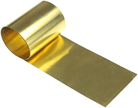 Месинг плоча од месинг од месинг плоча со златен филм фолија плоча H62 DIY експеримент Дебелина на 1мм, долг 1000мм/39,3.