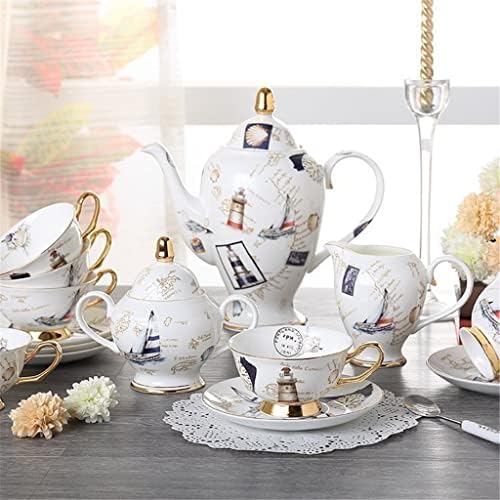Zhuhw Европски стил чај сет, керамички чајник, креативен сет за кафе, англиски попладневен чај, чаша за коски од кина, миризлива чај сет