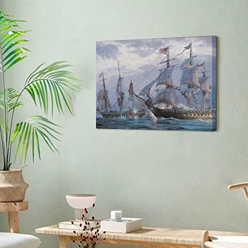 Гроздобер постер воен брод поморски битка платно печати гроздобер wallидна уметност платно wallидна уметност отпечатоци за wallидни